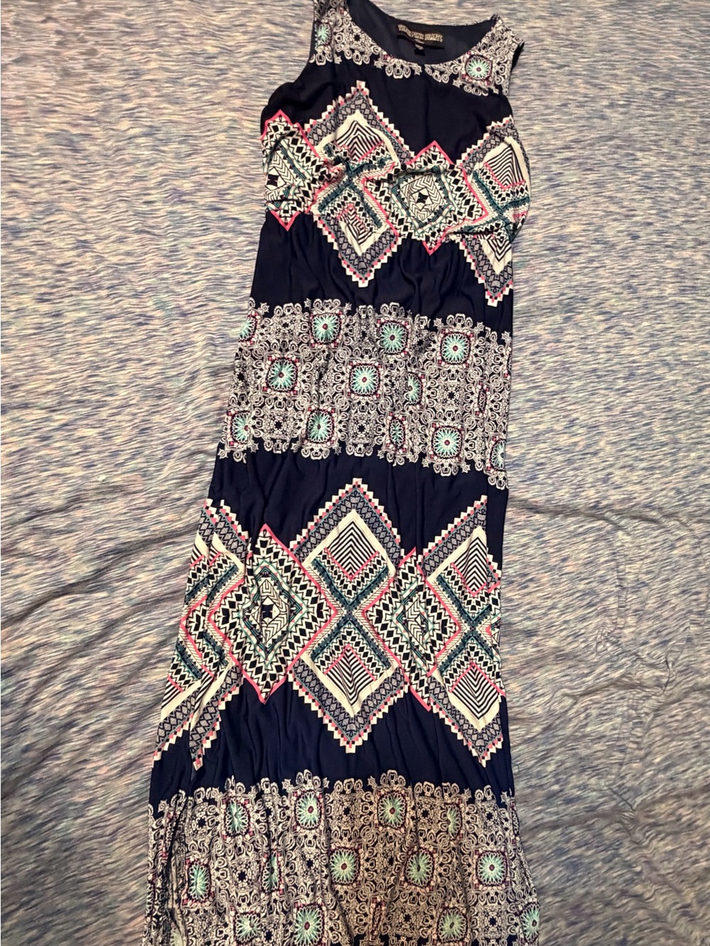 Blue Patterned Maxi Dress - Girls
